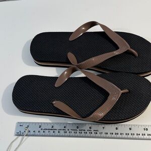 Black and Brown Flip Flops